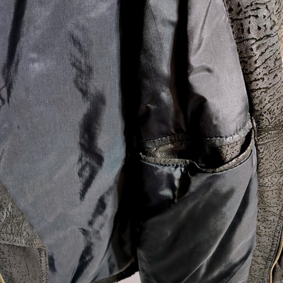 Vintage Wilsons Suede Leather 80's Glam Womens Jacket Textured Black Size 38 - Picture 10 of 16